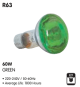 Reflektorska sijalica R63 60W E27 zelena