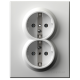 PR Classic Dupla priklj. dvopo lna plast.jez.16A 250V NOP404N
