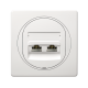 E614S.00 Prikljucnica komunika cijska EON 2xRJ45 Cat 5e FTP