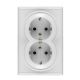 P  Dvostruka prikjucnica 16A/ 250V 2P E plastika