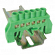 Izol. sina uzemljenja  N/PE 6P zelena230/400VAC. 100A. 6×9mm.