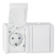 POWER prikljucnica dvop. dvost ruka hor.  IP44 PVC