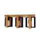 Luster drveni kvadrat 3xE27 hrast crni