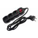 Produzni kabel sa 3 mesta/1.5m   p 3x1.0 16A 250V crna
