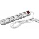 Produzni kabel sa 6 mesta/3m   p 3x1.5 16A 250V bela