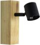 Zidna spot lampa Madeline 1xE27 drvo crna
