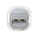 E614.S Prikljucnica komunik. b ez maske EON 2xRJ45 Cat 5e UTP
