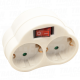 Prikljucnica sa adapter sklopk om bela250 VAC 16 A 2×SCHUKO.