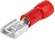 Izolovana natična utičnica mesing crvena 6.3x0.8 mm