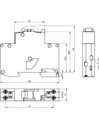Zaštitna sklopka KZS-1M 1P N B 16/0.03A