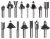 Einhell 49757291 set glodala za drvo, 15 delova, 8mm