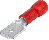 Izolovani natični utikač mesing crveni 4.8×0.8 mm 1.5 mm²