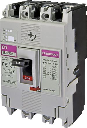 Kompaktni prekidač ETIBREAK 160 63A 3P