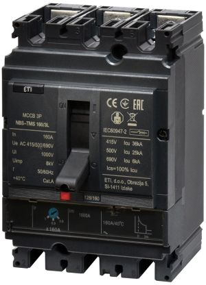 Kompaktni prekidač ETIBREAK NBSTMS 160A 3P 36kA