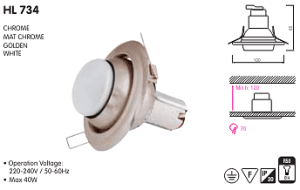 Ugradna spot lampa HL734 E14 mat hrom