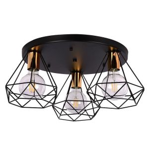 Plafonska lampa Cage 3xE27 crna 10201