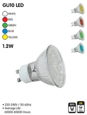 LED sijalica GU10 1.2W crvena 220V