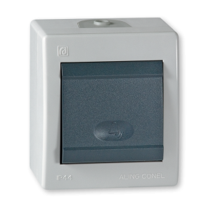 POWER Taster za zvono siva PVC IP44 10A 250V