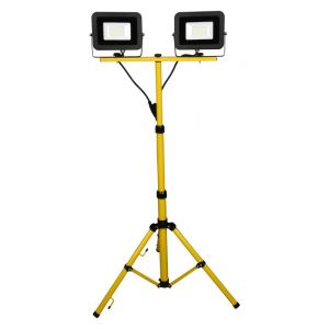 LED reflektor na stativu 2x30W  6500K IP44 crno/zuti stativ