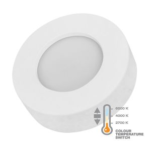LED panel okrugli nadgradni 6W 3u1 beli