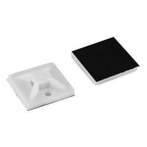 Samolepljivi držač vezica beli 20x20mm 25kom