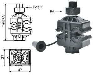 Izolovana vodovodna stezaljka 4 35 6 150 Cu