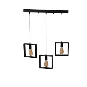 Visilica drvena kvadrat 3xE27 crna IP20