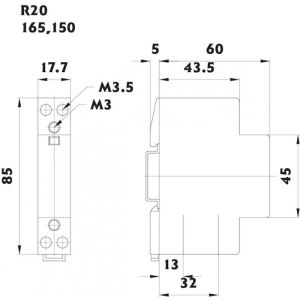 Modularni kontaktor 1P R25-10  1M 25A 1xNO 230V