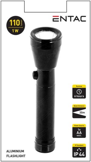 Džepna LED lampa 1W aluminijum IP44 crna
