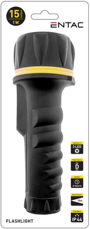 Džepna LED lampa 2D plastika 1W IP44 crna