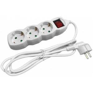 Produzni kabel sa 3 mesta/1.5m   p 3x1.0 16A 250V bela