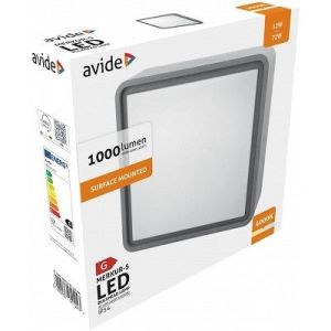 LED plafonjera kvadratna 12W 4000K IP54 siva