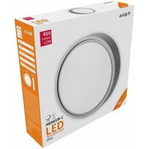 LED plafonjera okrugla IP54 12W 4000K siva
