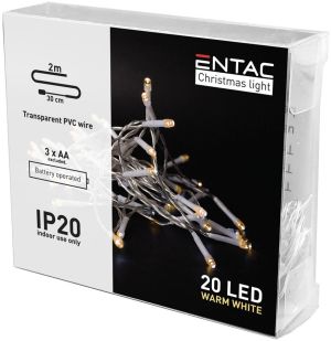 LED bozicni svetlosni venac 2m 20 LED 3000K IP20