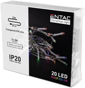 LED božićni venac 2m 20 LED multicolor IP20 3xAA