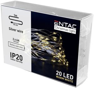 LED bozicni zicani venac 1m 20 LED 3000K IP20