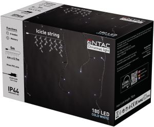 LED bozicni venac ledenica 180 LED 4m CW IP44