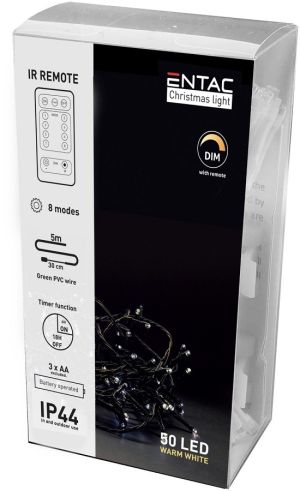 LED bozicni venac 5m 50LED IP44 toplo bela