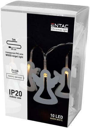 LED bozicni venac drveni andjeo 1m 10LED IP20