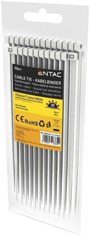 Kablovska vezica bela 7.6x370mm 50kom