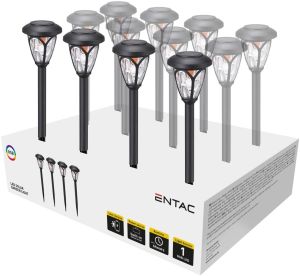 Baštenska solarna lampa RGB 40cm IP44 plastika