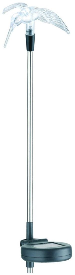 Baštenska solarna lampa 34cm IP44 čelična RGB kolibri