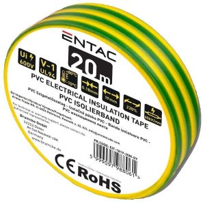 Izolaciona traka 20m 0.18x19mm zuto zelena