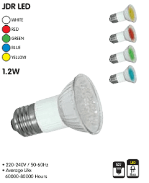 LED sijalica JDR 1.2W E27 bela 220V