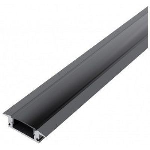 Alu profil za LED traku 24.7x7mm 1m ugradni crni