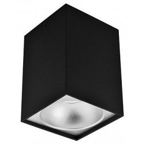 Plafonska lampa kocka GU10 140 mm crna srebrna IP20