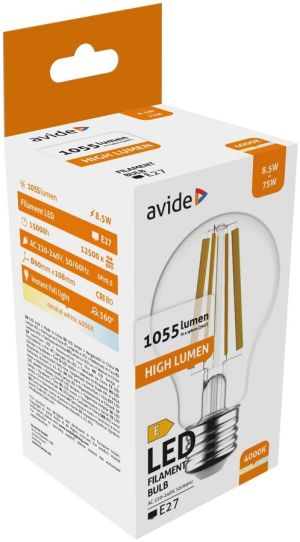 LED filament sijalica lopta 8.5W E27 4000K 1055lm