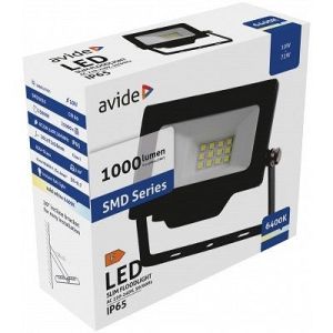 LED reflektor SMD slim 10W 6400K 1000lm IP65 crni