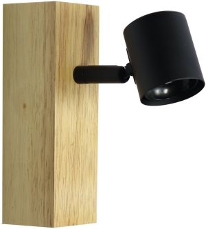 Zidna spot lampa Madeline 1xE27 drvo crna