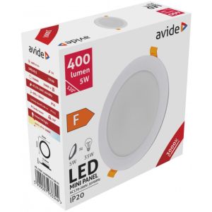 LED panel okrugli ugradni 5W  WW 3000K plast. AVIDE
